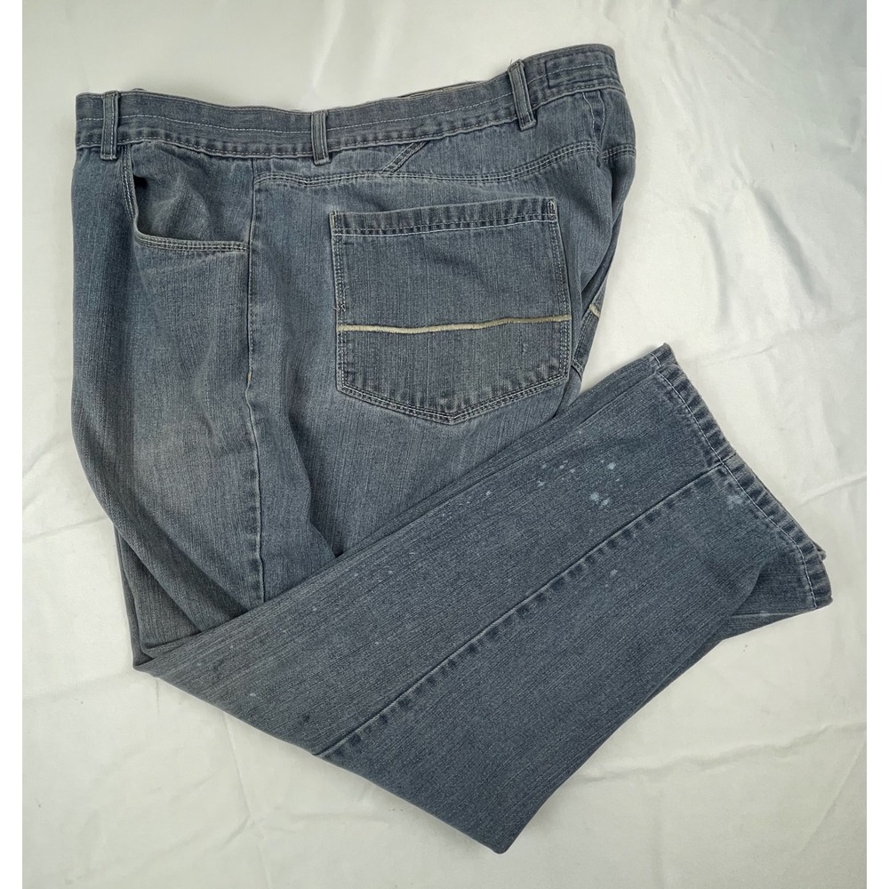 Evolution Mens Blue Faded Straight Leg Denim Jeans Plus Size 52x30 COTTON